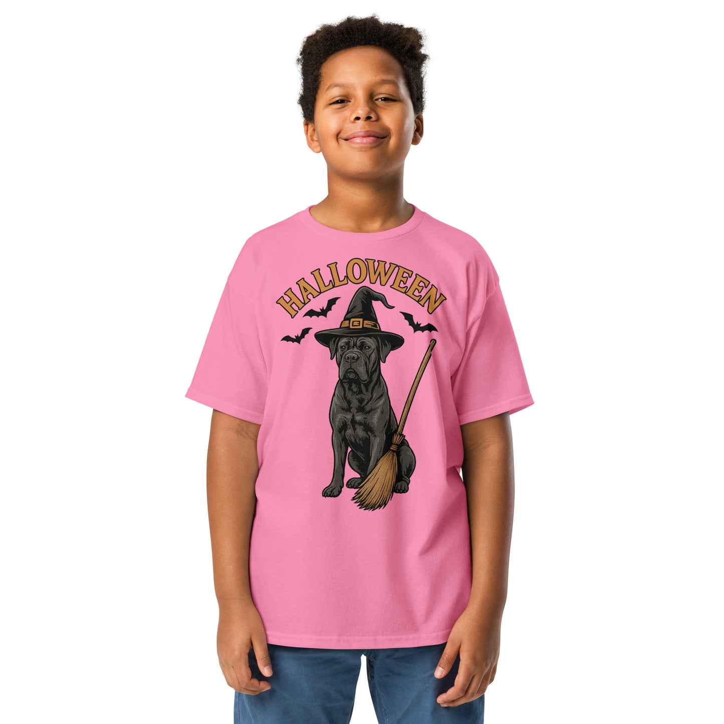 T-shirt classique enfant rose Cane Corso Halloween