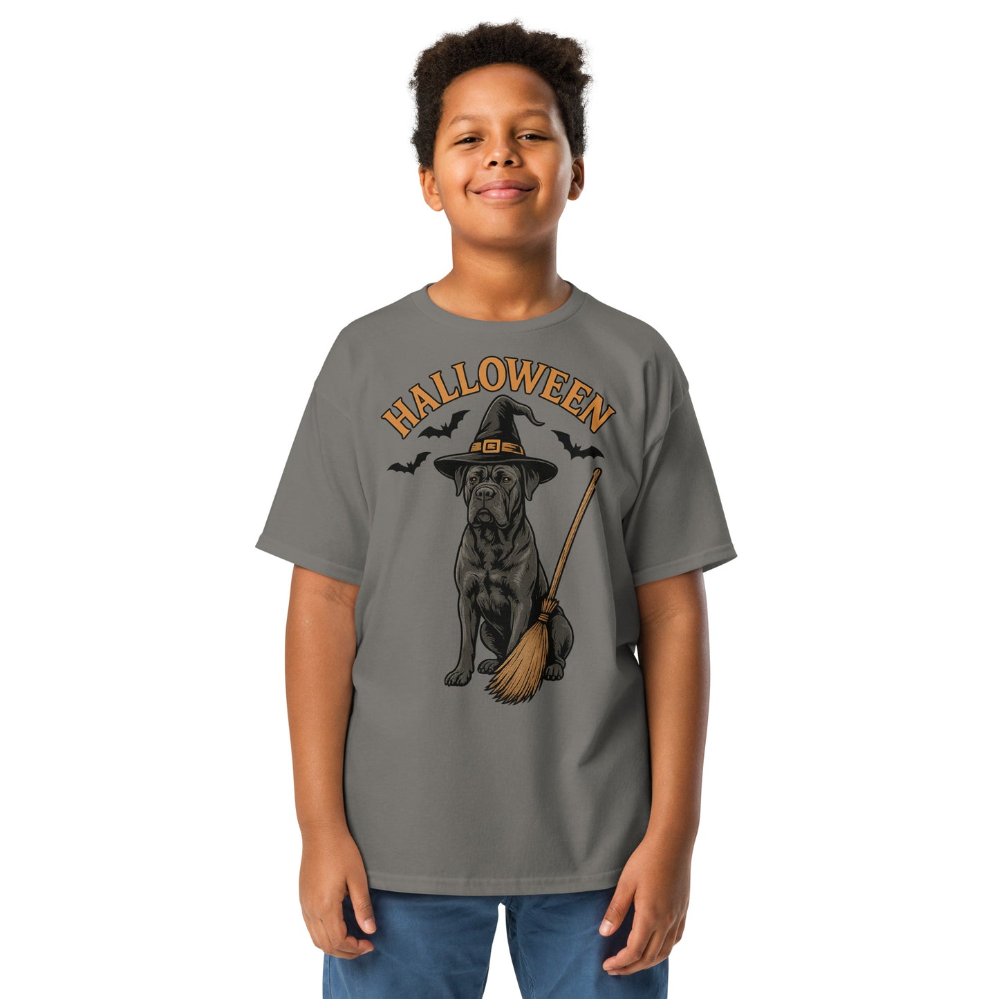 T-shirt classique enfant gris Cane Corso Halloween