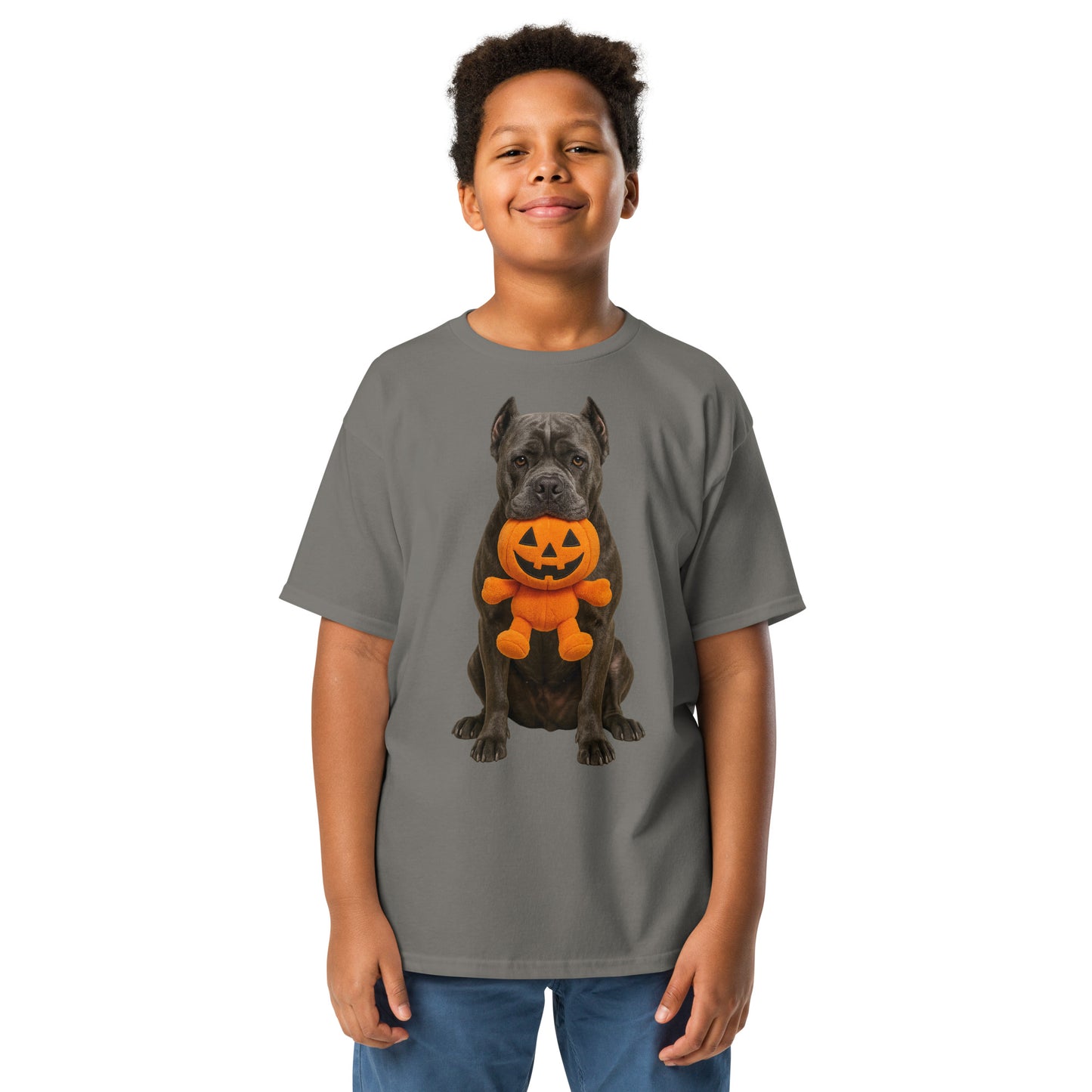 T-shirt classique enfant gris Cane Corso Halloween