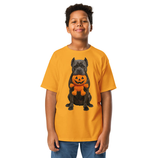 T-shirt classique enfant jaune Cane Corso Halloween