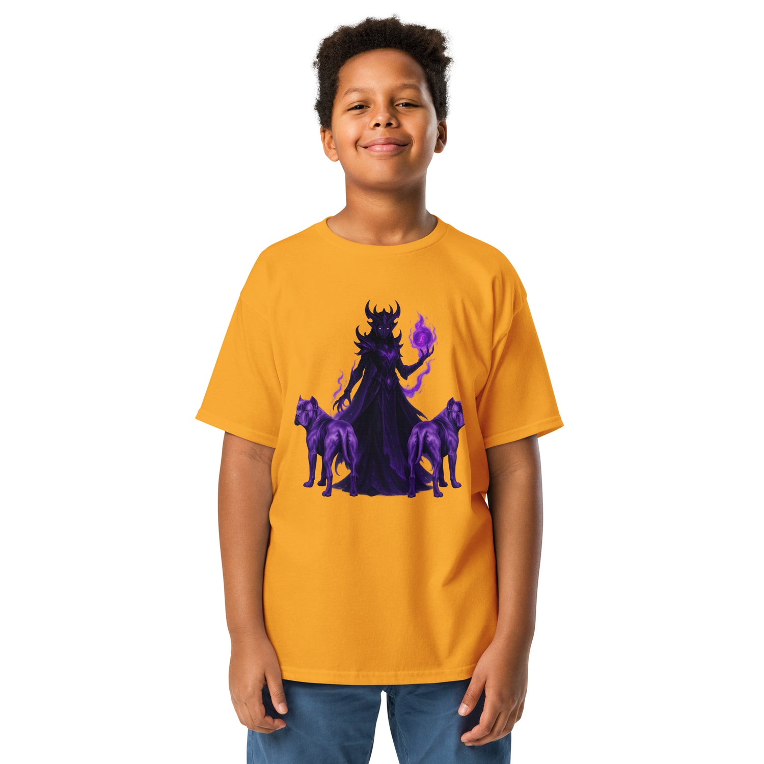 T-shirt classique enfant unisexe jaune Fantastique Cane Corso