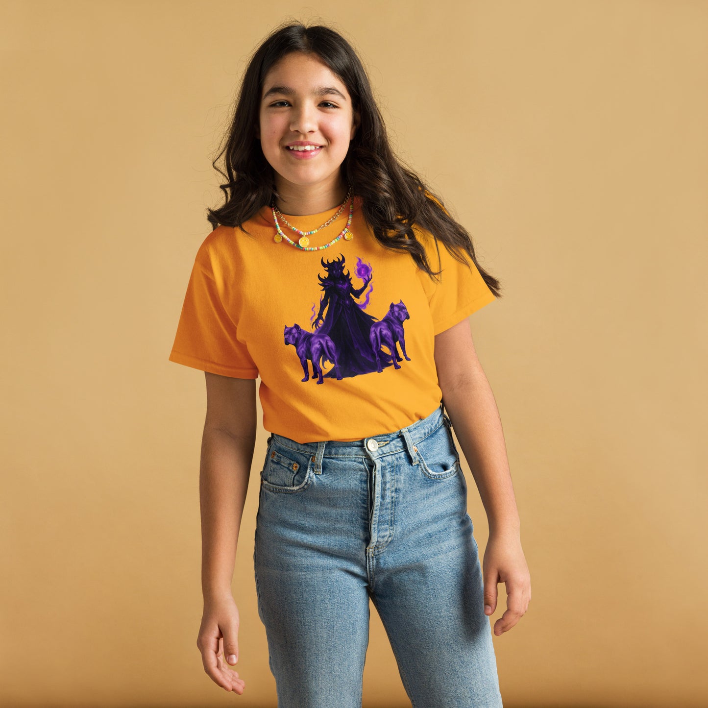 T-shirt classique enfant unisexe jaune Fantastique Cane Corso