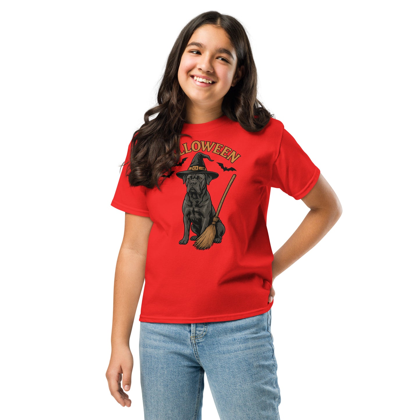T-shirt classique enfant rouge Cane Corso Halloween