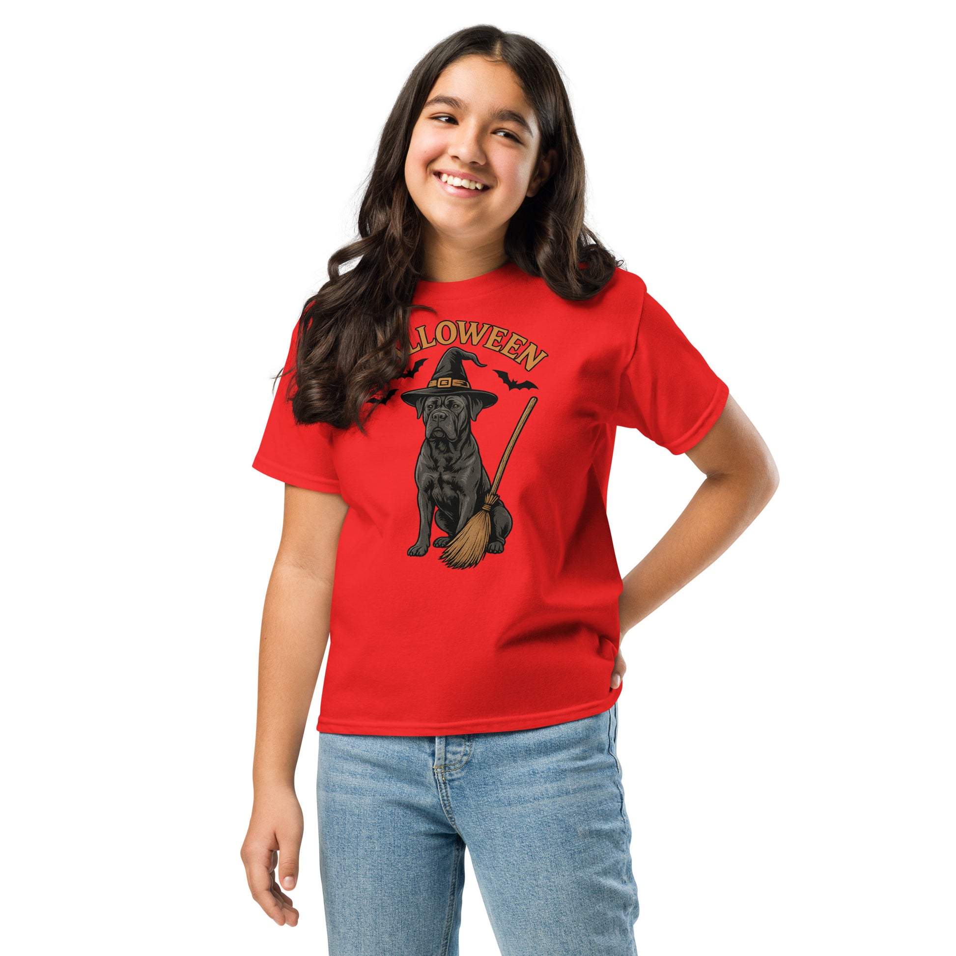 T-shirt classique enfant rouge Cane Corso Halloween
