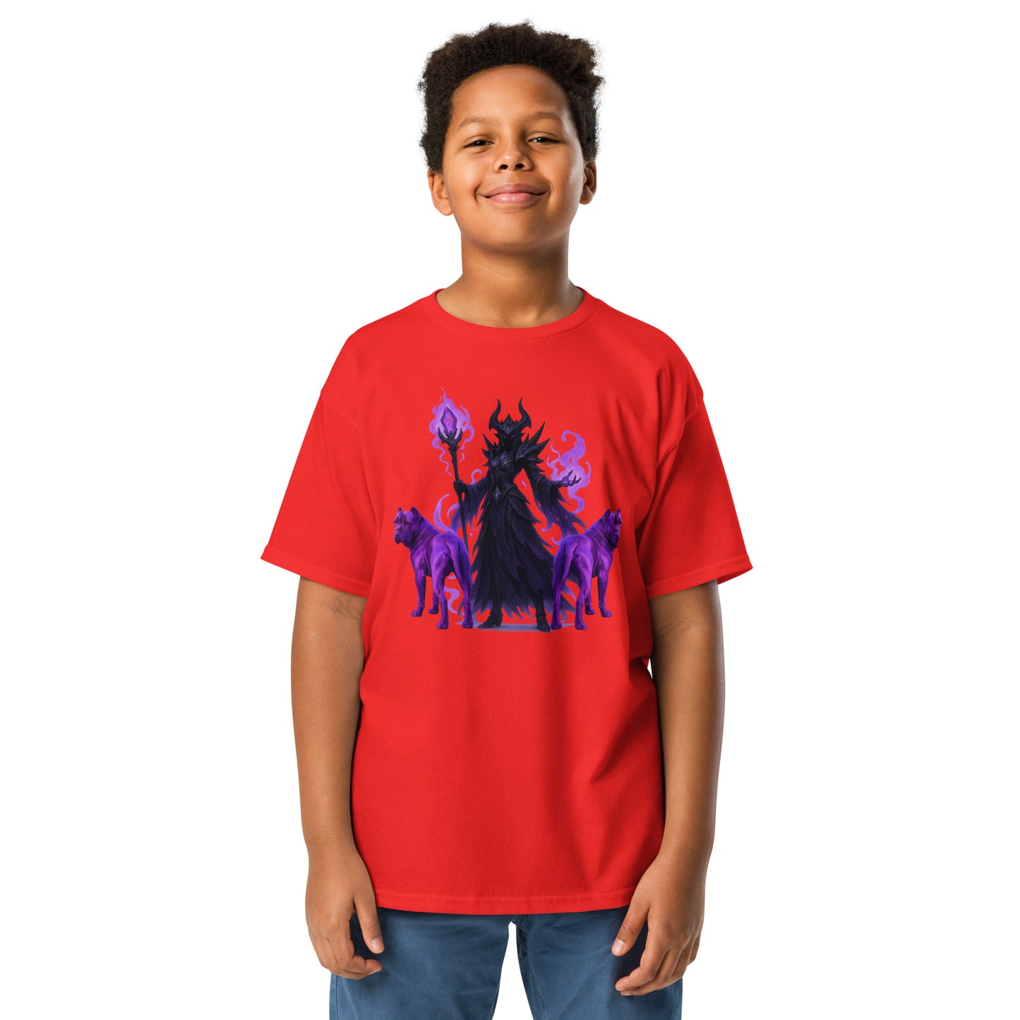 T-shirt classique enfant unisexe rouge Fantastique Cane Corso