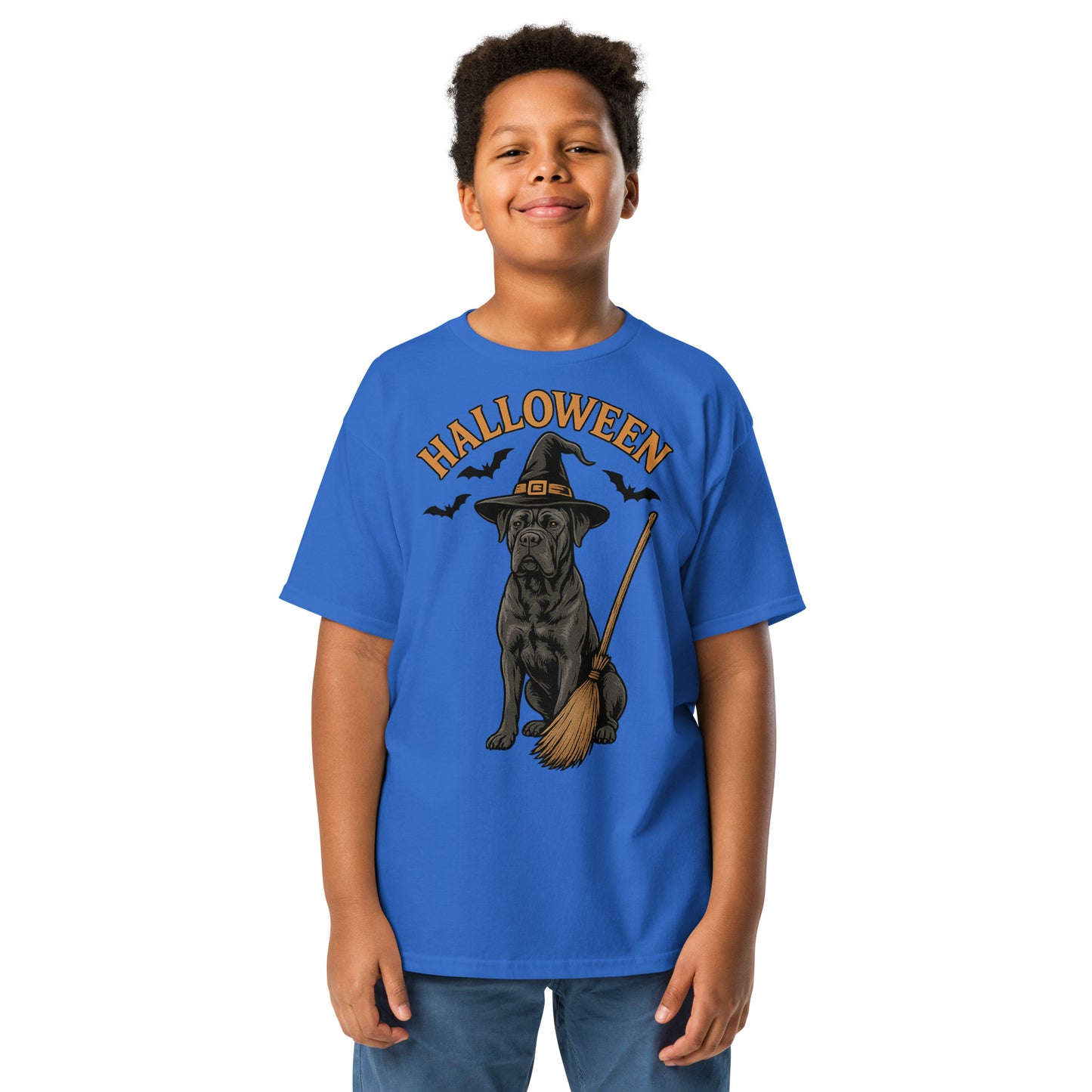 T-shirt classique enfant bleu Cane Corso Halloween