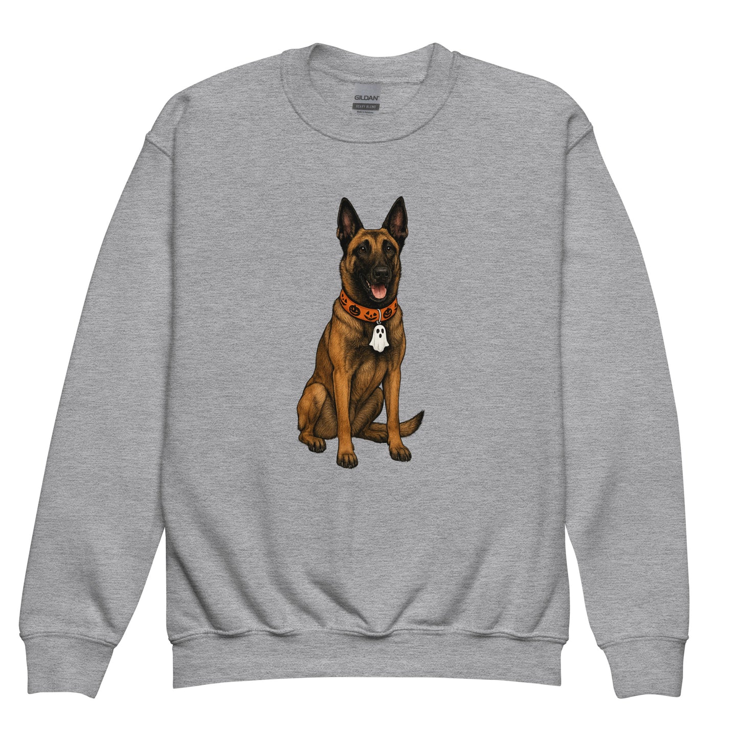 Sweat classique enfant gris Malinois halloween