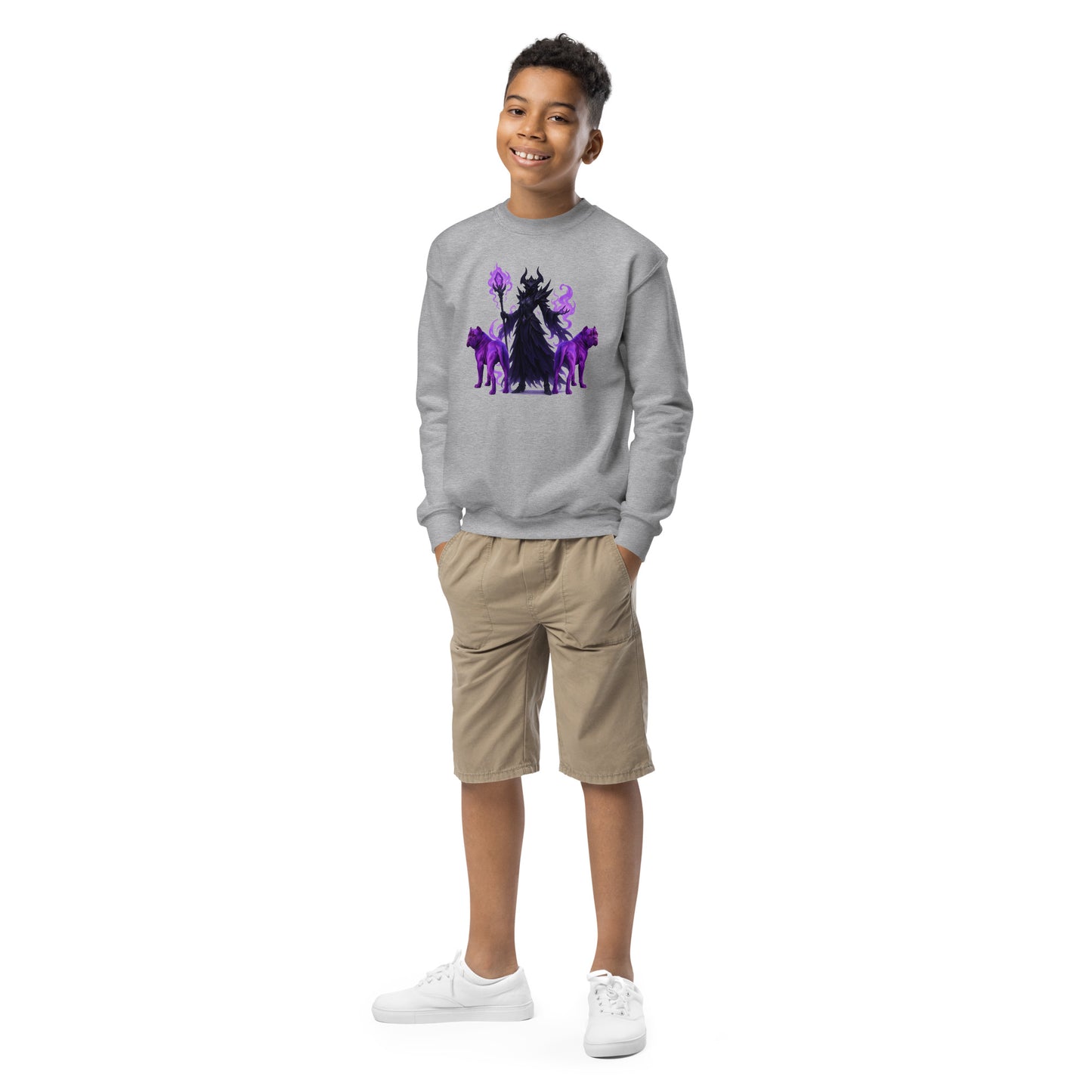 Sweat classique enfant unisexe gris Fantastique Cane Corso