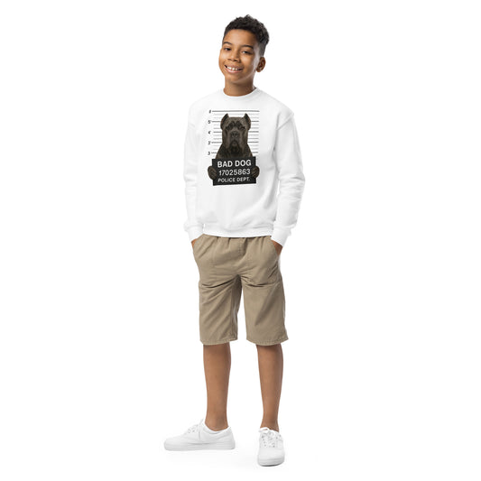 Sweat classique enfant unisexe blanc Bad Dog Cane Corso