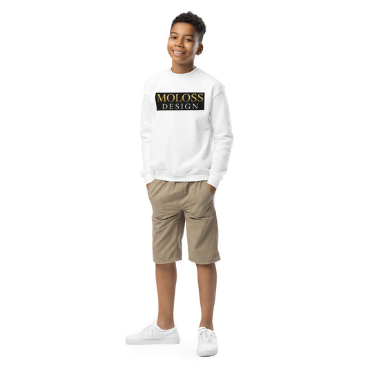 Sweat classique enfant unisexe blanc logo MolossDesign