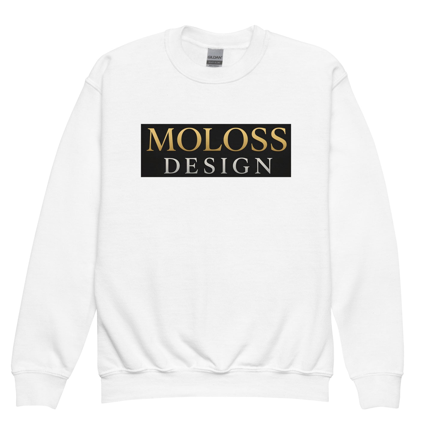 Sweat classique enfant unisexe blanc logo MolossDesign