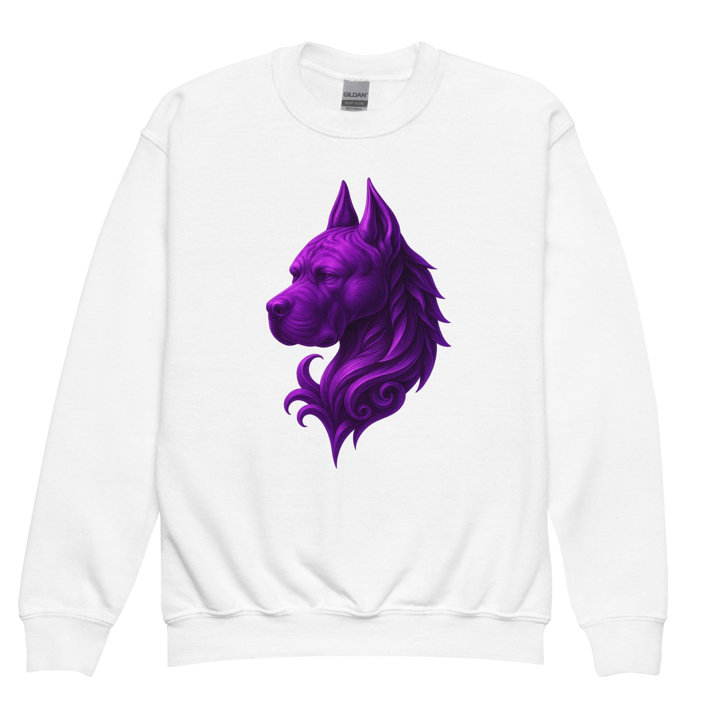 Sweat classique enfant unisexe blanc tête majestueuse Cane Corso